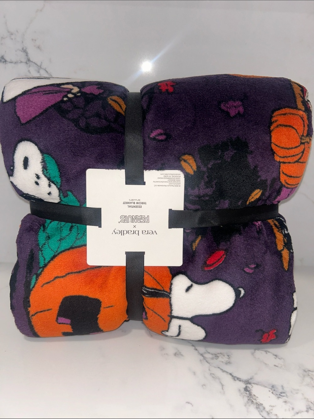 Vera Bradley Peanuts/Snoopy Halloween Throw Blanket 50”x80”